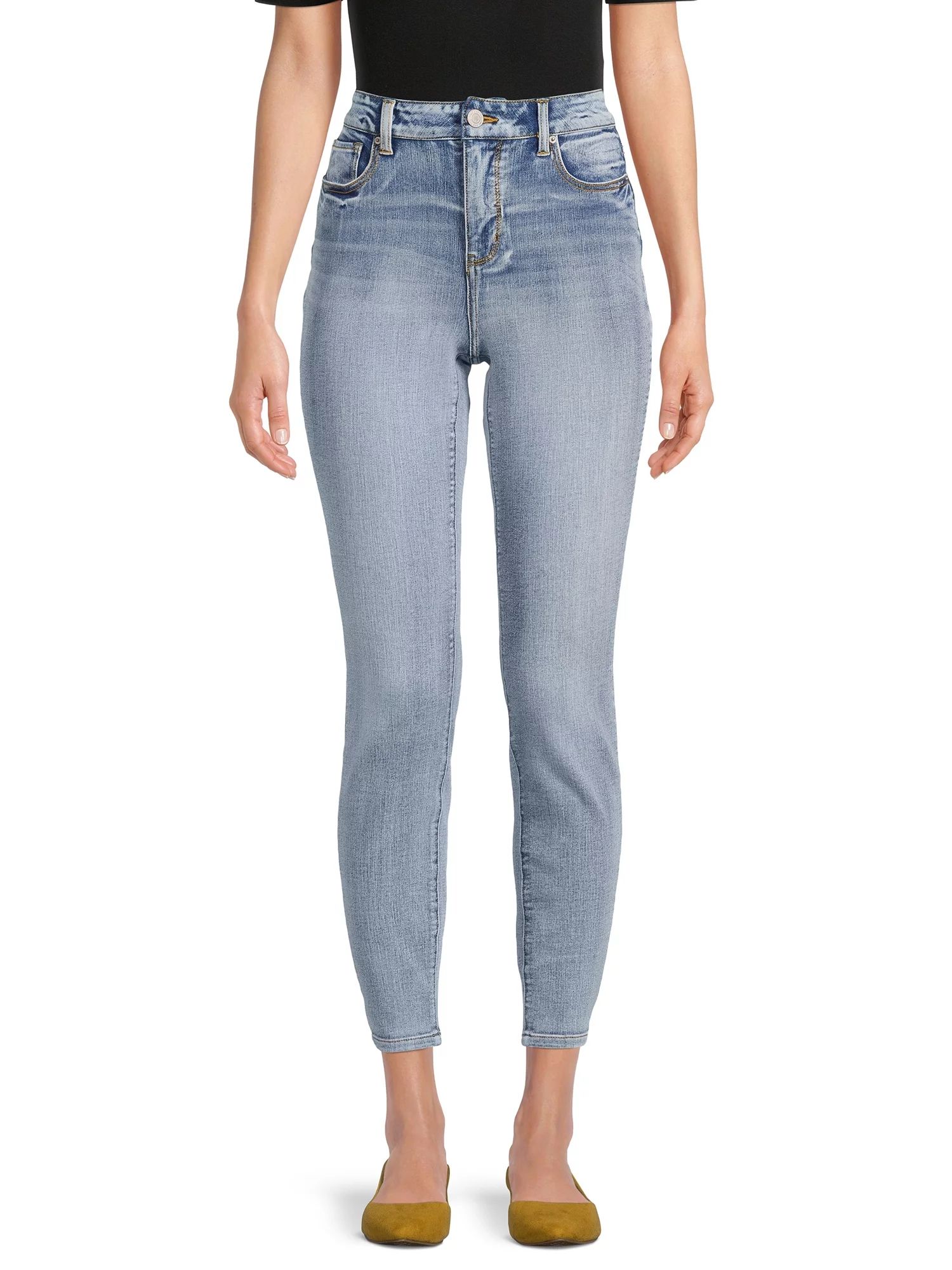 Time and Tru Women's High Rise Skinny Jeans, 29" Inseam for Regular, Sizes 2-20 | Walmart (US)