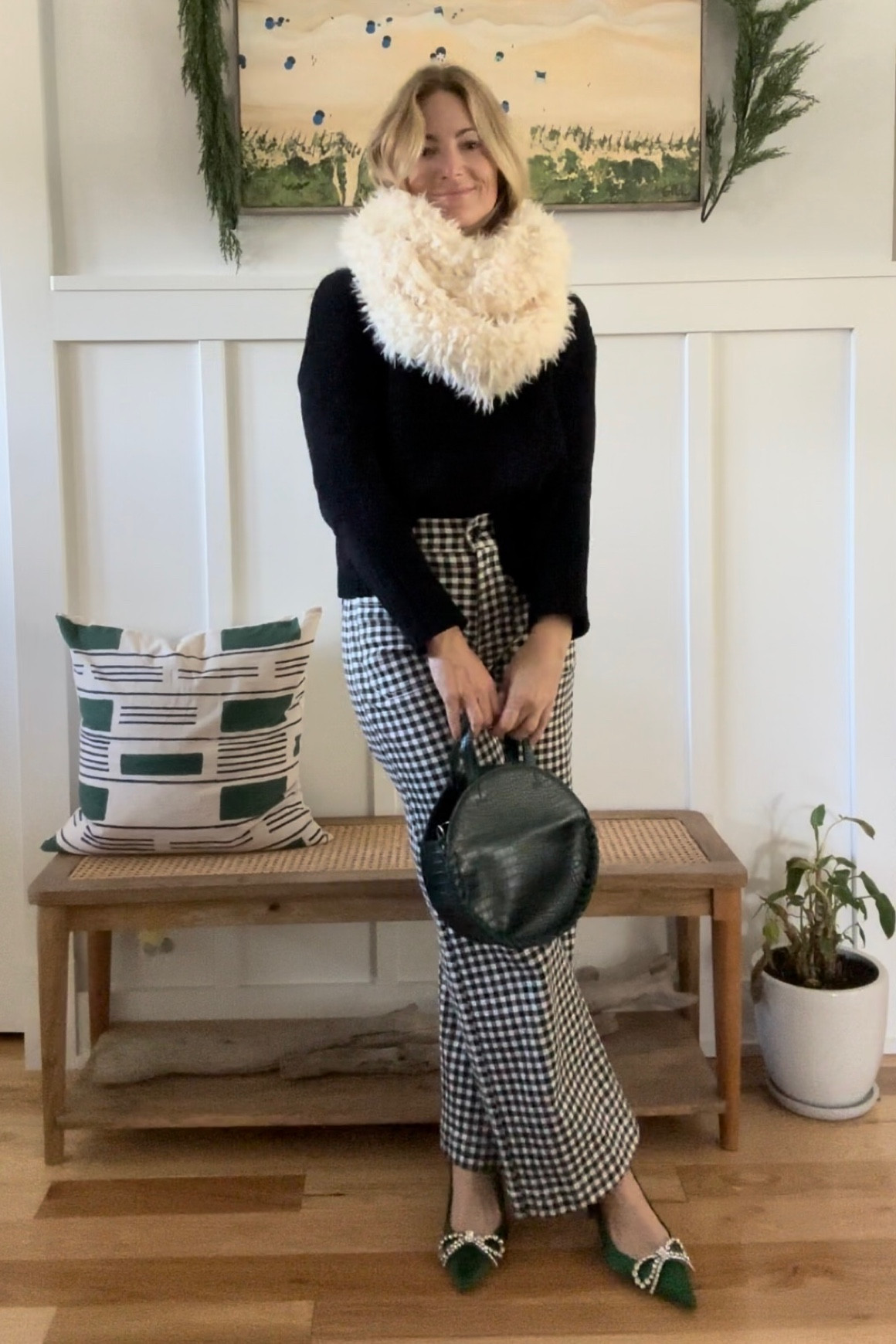 Winter gingham @anthropologie and the best oversized sweater that comes in 3 colors 💚❤️🖤 for $40!

#LTKshoecrush #LTKHoliday #LTKfindsunder50