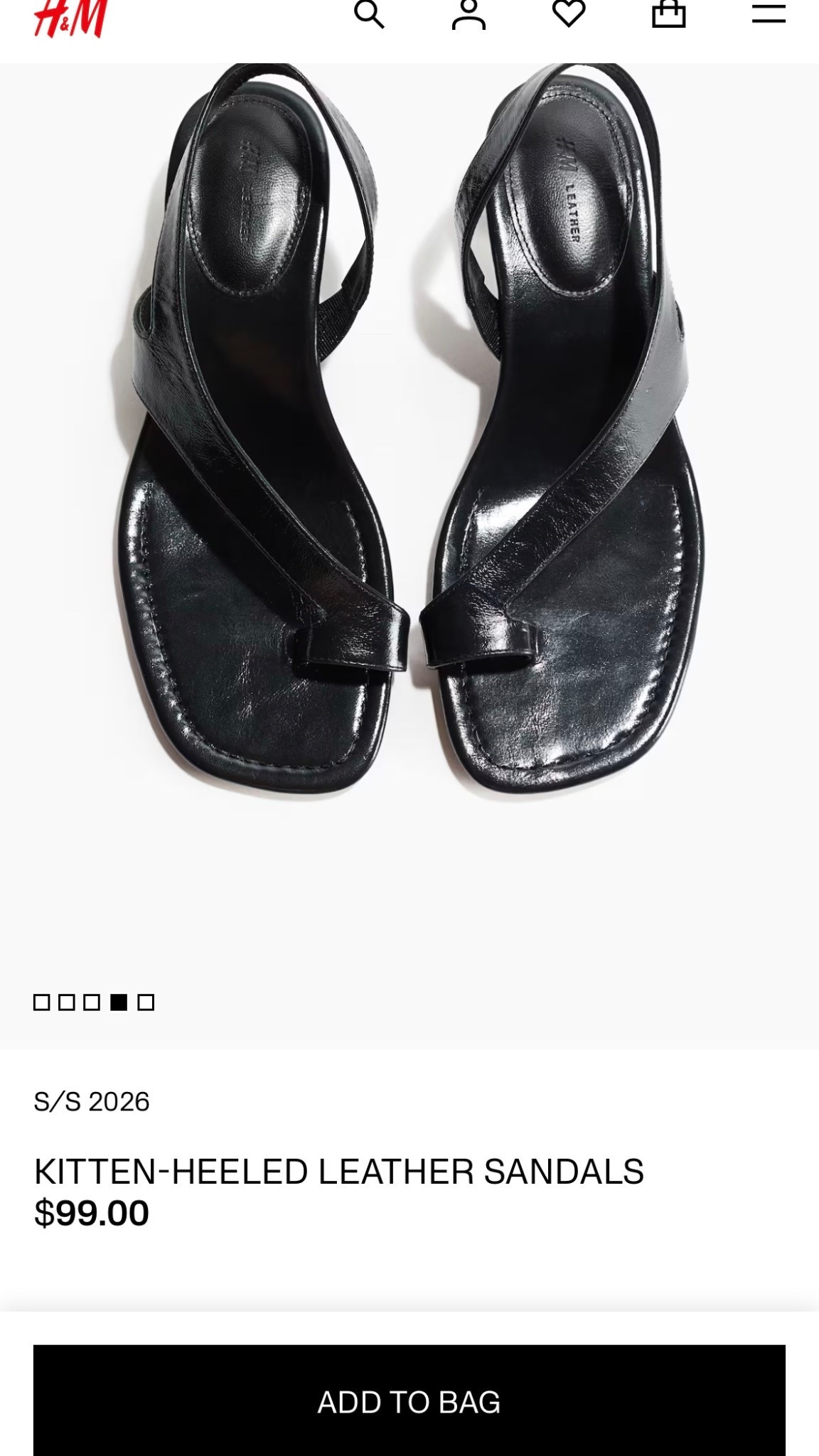 H&M leather sandal 