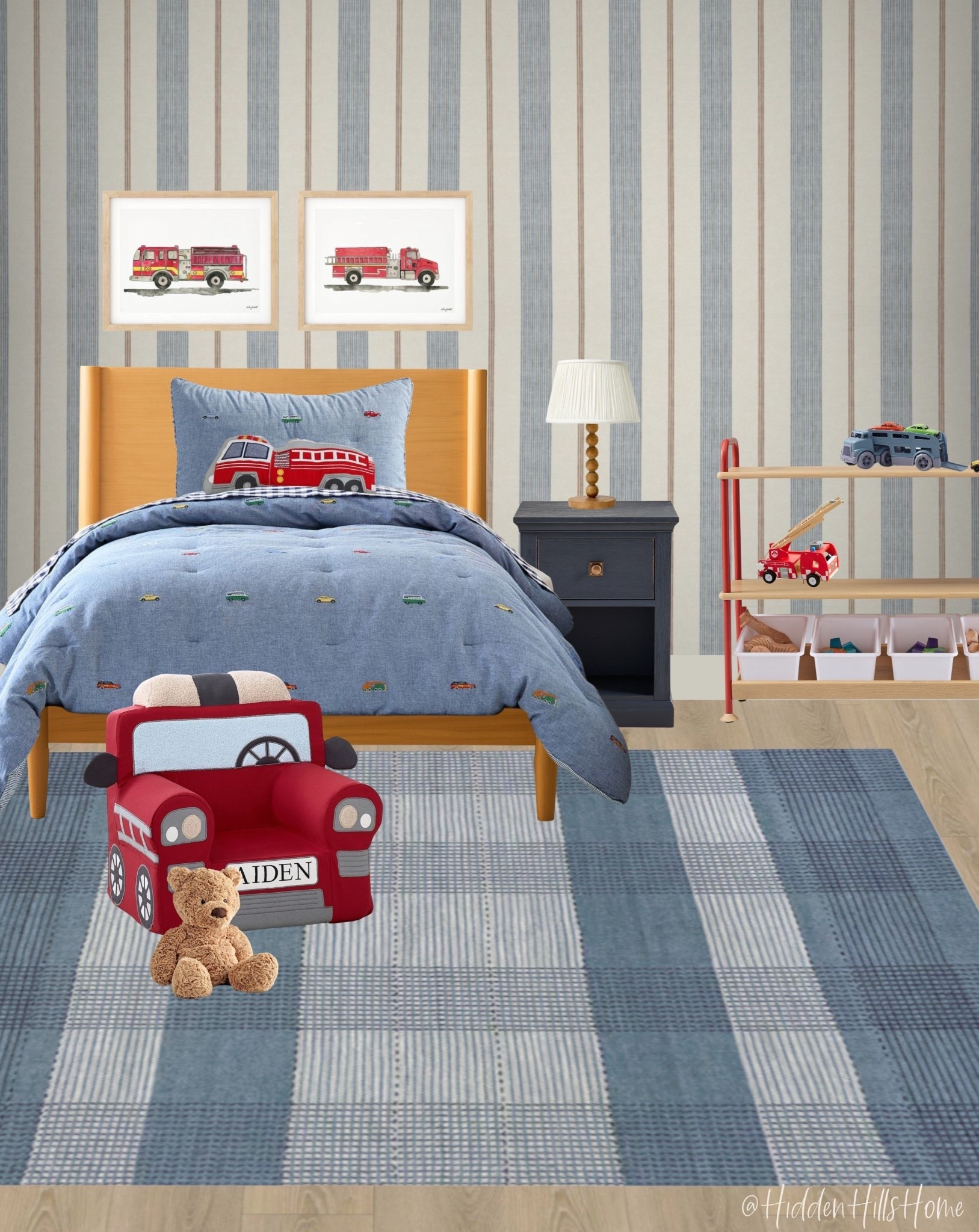 Boys bedroom ideas! Kids firetruck themed bedroom, fire truck bedroom mood board, home decor, boys room design #boysroom

#LTKHome #LTKSaleAlert #LTKKids