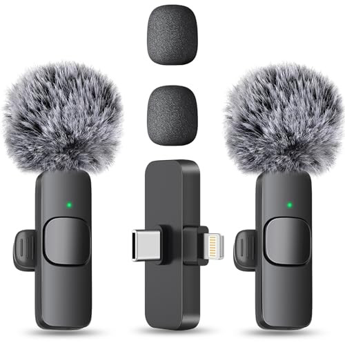 MAYBESTA Wireless Mini Microphone for iPhone, Android Phone - 2 Pack Lavalier Lapel Mic for Audio... | Amazon (US)