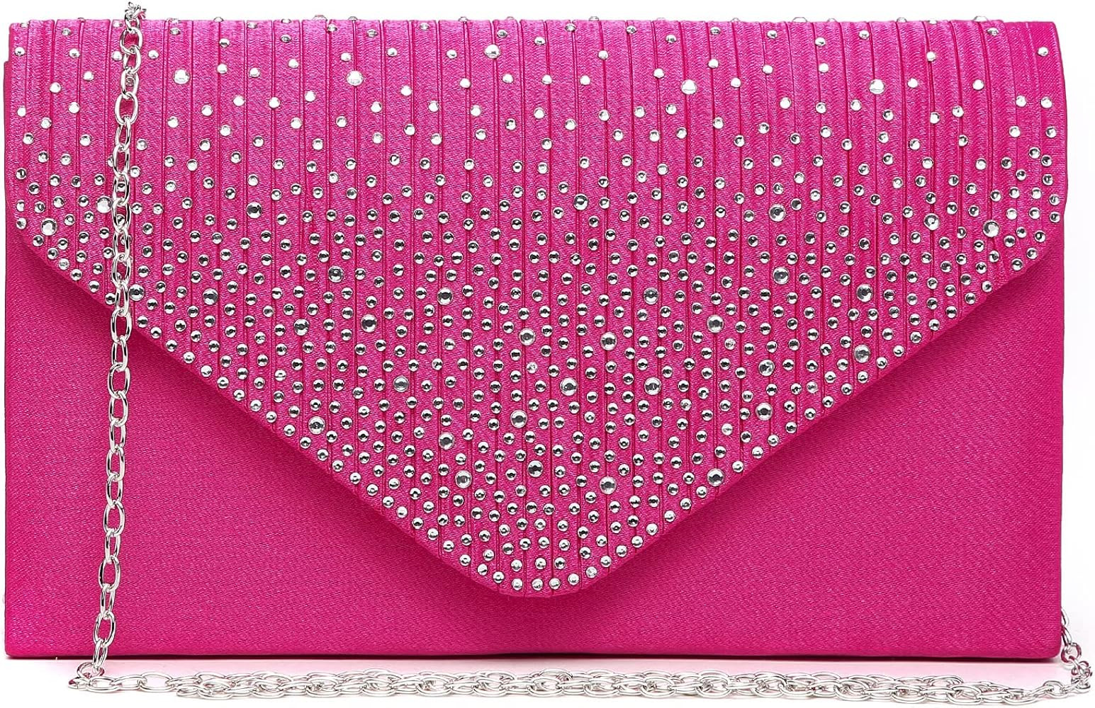 Dasein Women Satin Evening Bag Rhinestone Clutch Purse Wedding Prom Purse Formal Cocktail Party H... | Amazon (US)