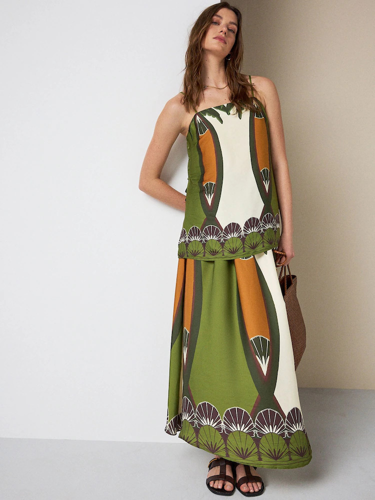 Buy Ecru/Brown Print Satin Camisole from Next Ireland | Next EU