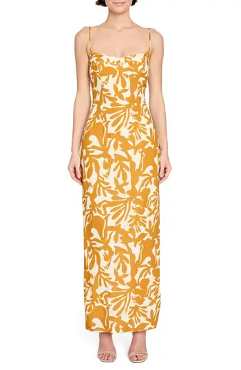 Amanda Uprichard Lawrence Mixed Print Maxi Dress in Botticelli Print at Nordstrom Rack, Size Large | Nordstrom Rack