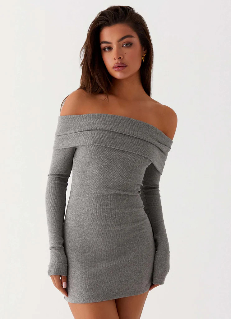 Tanzia Knit Mini Dress - Charcoal | Peppermayo (Global)