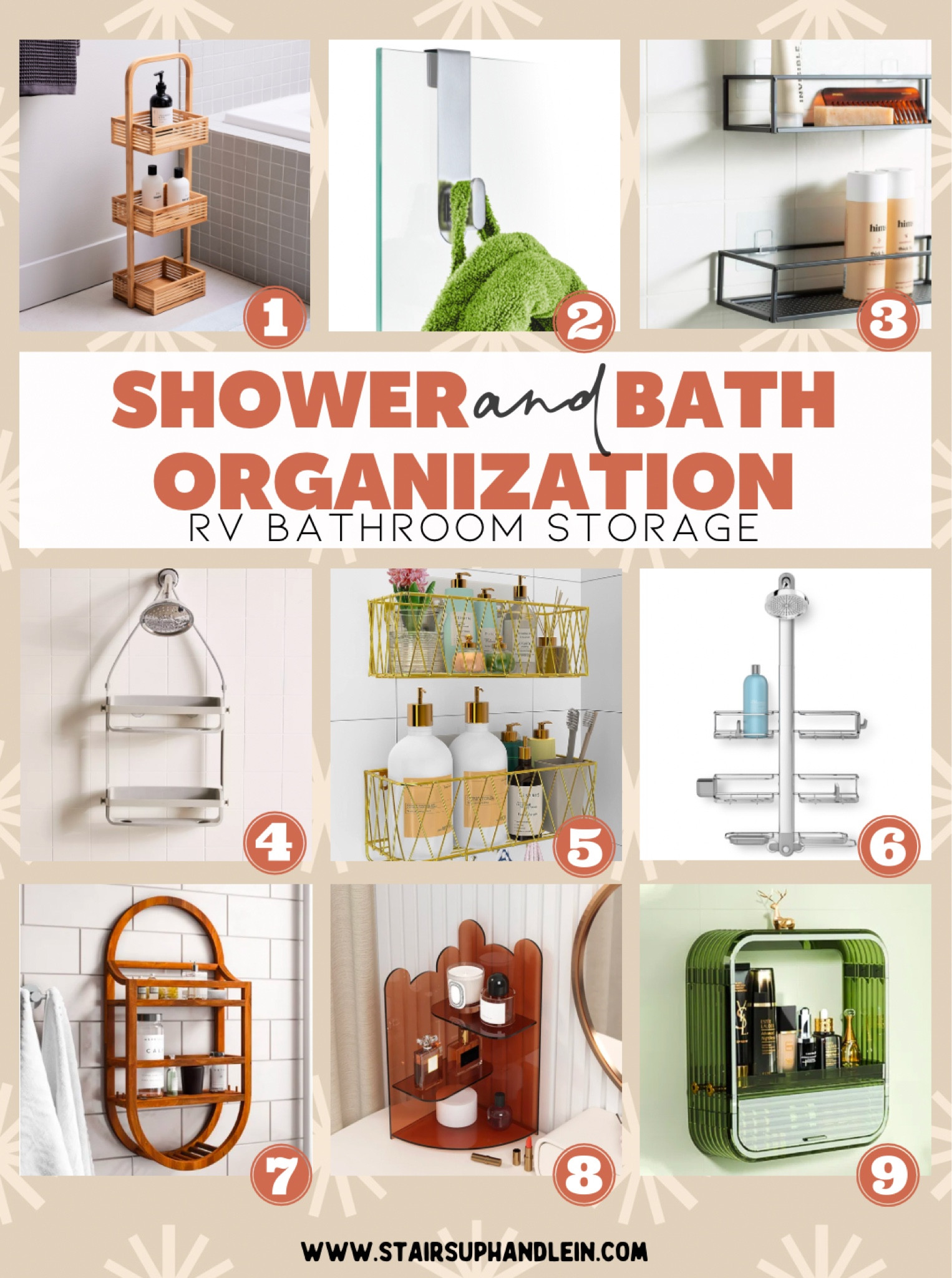 Bathroom storage and organization: 
RV bathroom shower and bath storage ideas 
An extension of our blog post: 7 Ways to Improve RV Bathroom Storage #rvdecor #rvstorage 

#LTKhome
