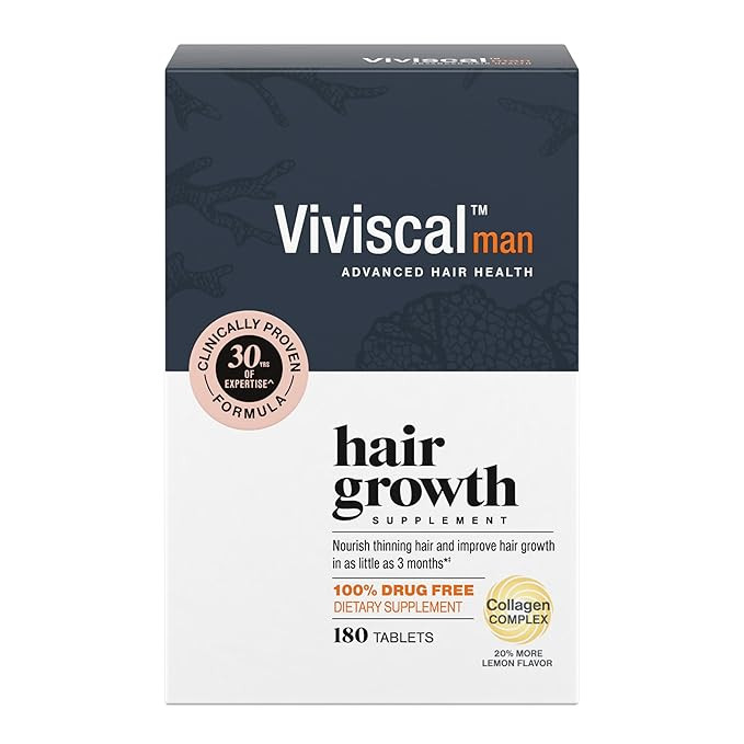 Viviscal Men's Hair Growth Supplements for Thicker Fuller Hair, Clinically Proven Collagen Comple... | Amazon (US)