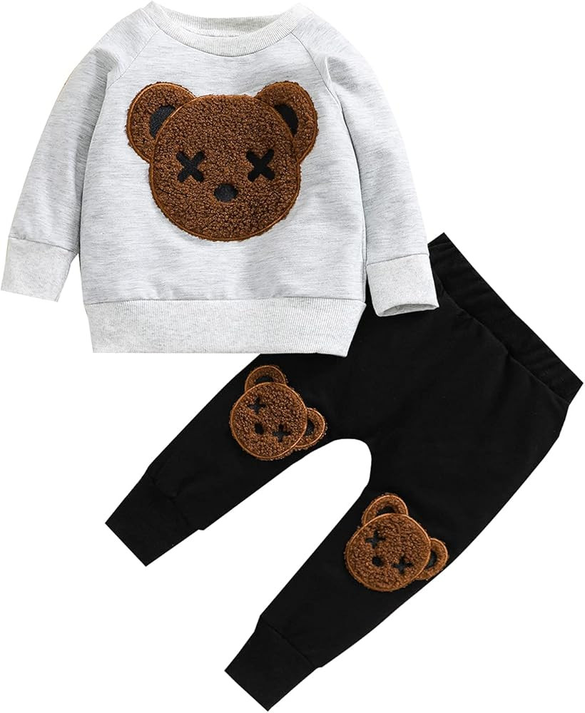 Toddler Boy Girl Clothes 2T 3T 4T 5T Fall Outfits Baby Pullover & Pants Sets Kids Winter 2Pcs Sweats | Amazon (US)