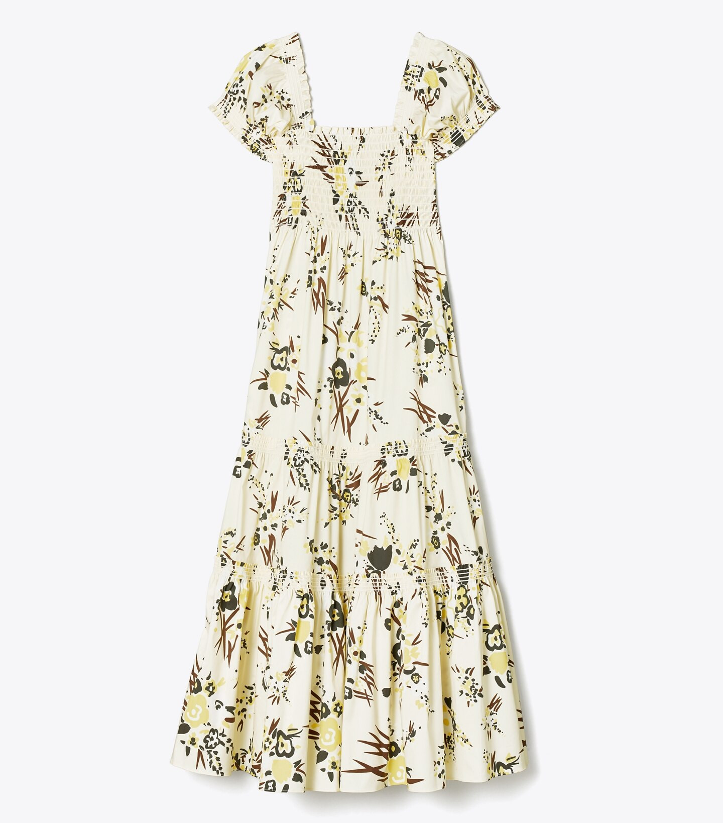 Printed Smocked Dress: Women's Designer Coverups | Tory Burch | Tory Burch (US)
