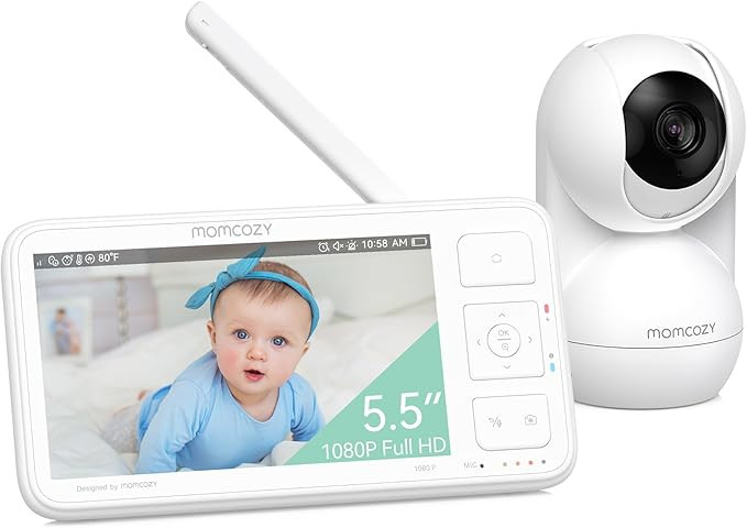 Momcozy Video Baby Monitor, 5.5” 1080P Full HD Baby Monitor with Camera No WiFi, Infrared Night... | Amazon (US)