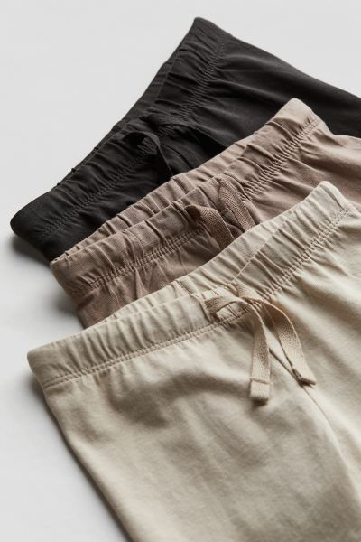 3-pack Cotton Jersey Joggers - Light beige/dark gray - Kids | H&M US | H&M (US + CA)