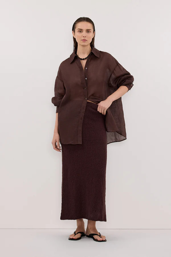 DINA CHOC KNIT MIDI SKIRT | DISSH