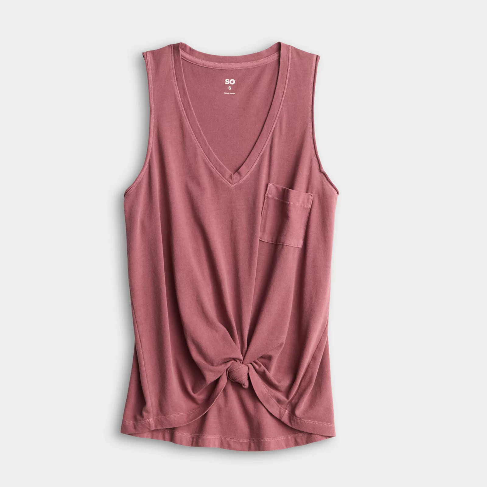 Juniors' SO\u00ae V-Neck Pocket Tank Top | Kohl's