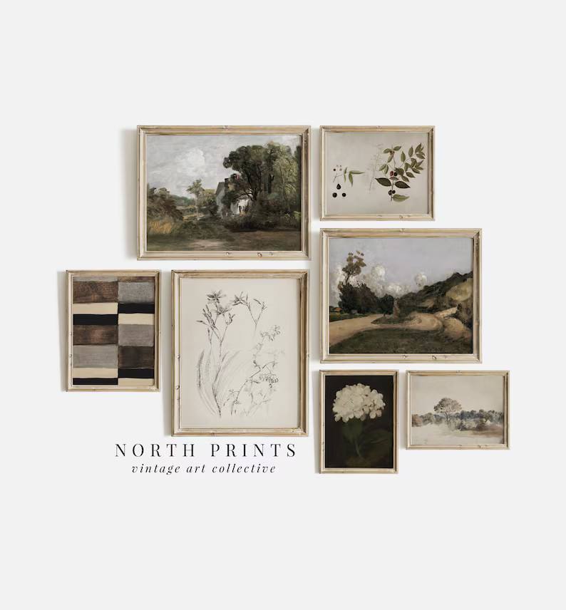 Vintage Moody French Country Gallery Wall Art Print SET | European Modern Farmhouse | Digital PRI... | Etsy (US)