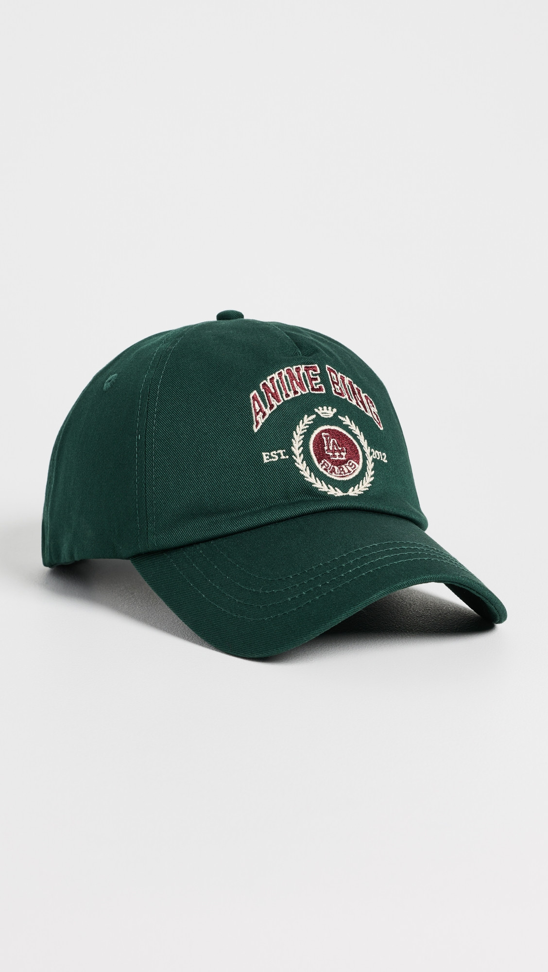 ANINE BING Jeremy Collegiate Baseball Cap Deep Emerald One Size | Shopbop