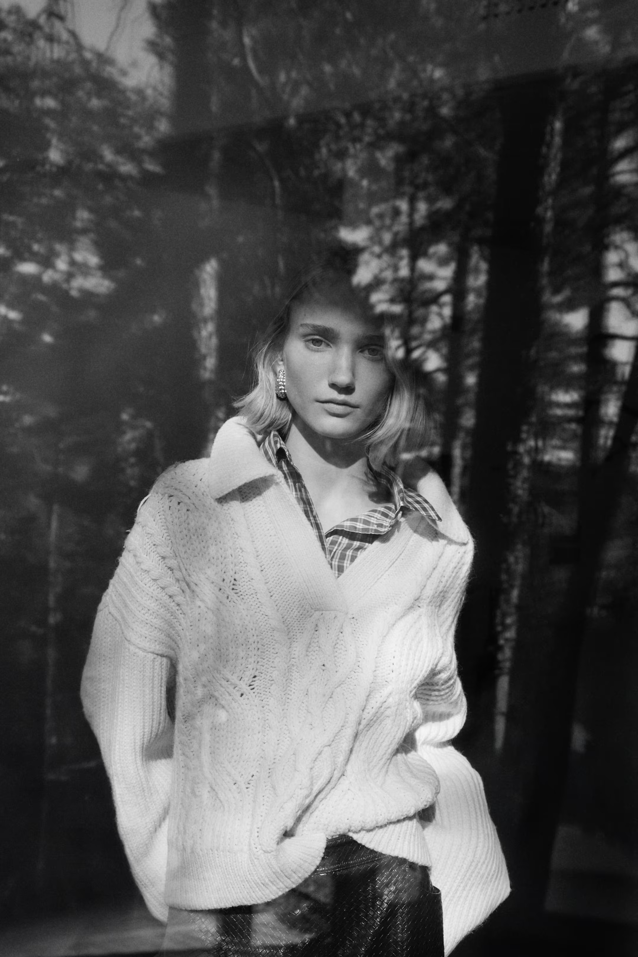 Cable-Knit Sweater with Collar | H&M (US + CA)