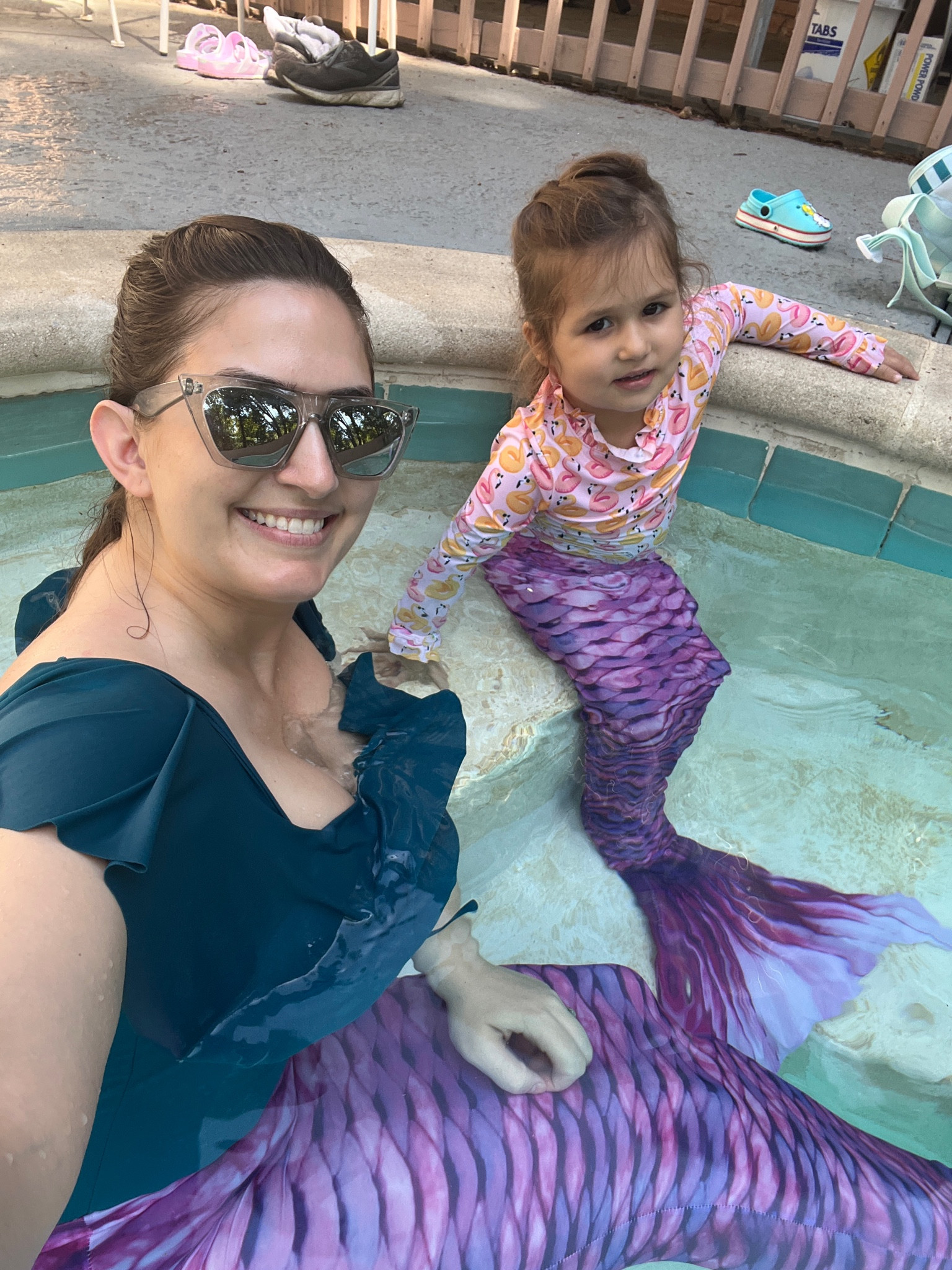 Mommy & me mermaid tails 🧜‍♀️ super stretchy & fun to play around in ! #mommyandme #mermaid #pooltoys

#LTKunder50 #LTKfamily #LTKkids