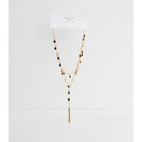 Gold Tone 2 Layer Long Tassle Necklace New Look | New Look (UK)