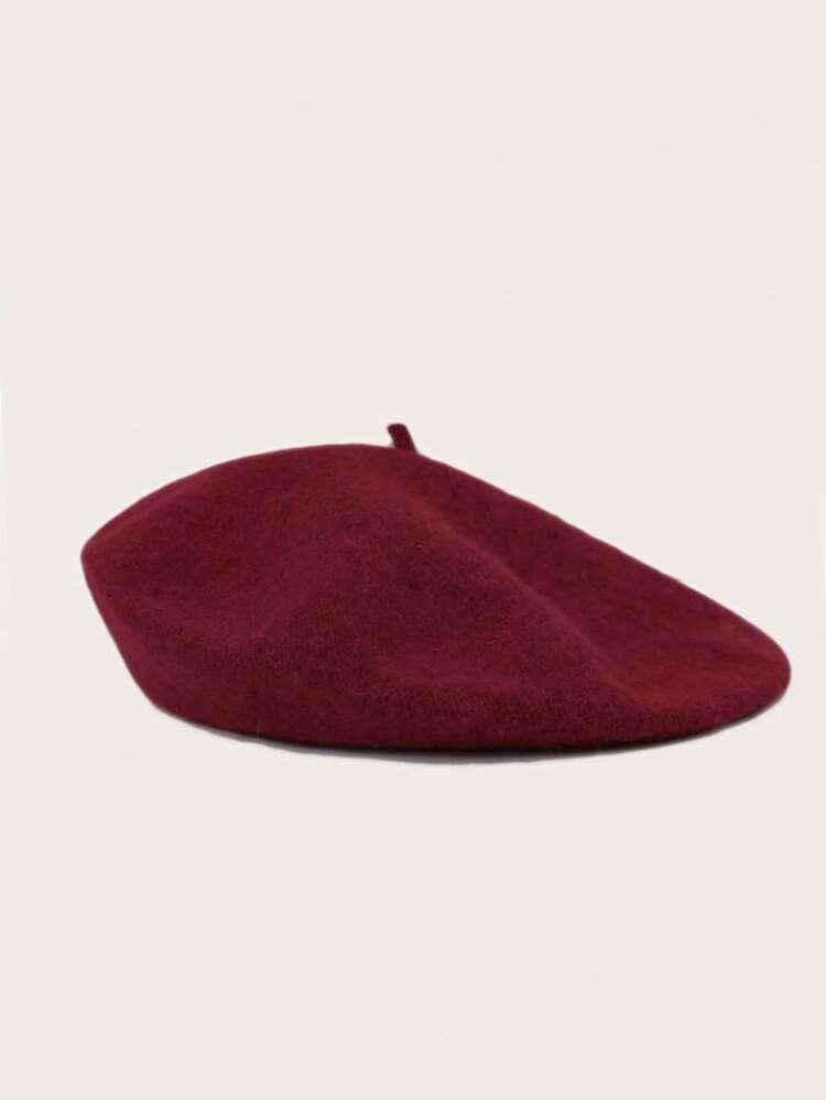 1pc Minimalist Soft Elegant Solid Color Beret (Note: The Actual Product May Have Slight Color Differences Due To Lighting Conditions During Photography. Some Come With A Paper Card, Some Without, Will Be Randomly Shipped) | SHEIN