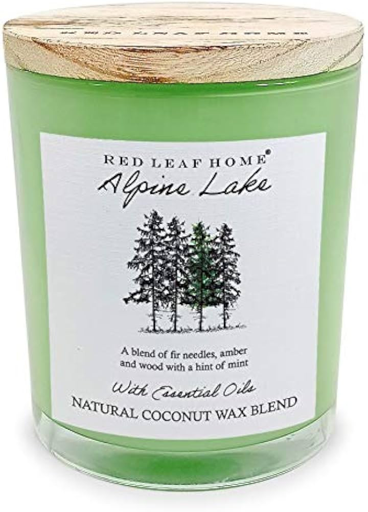 Red Leaf Home | Alpine Lake Jar Candle | Wooden Lid, Large | Aromatherapy | Botanical Collection ... | Amazon (US)