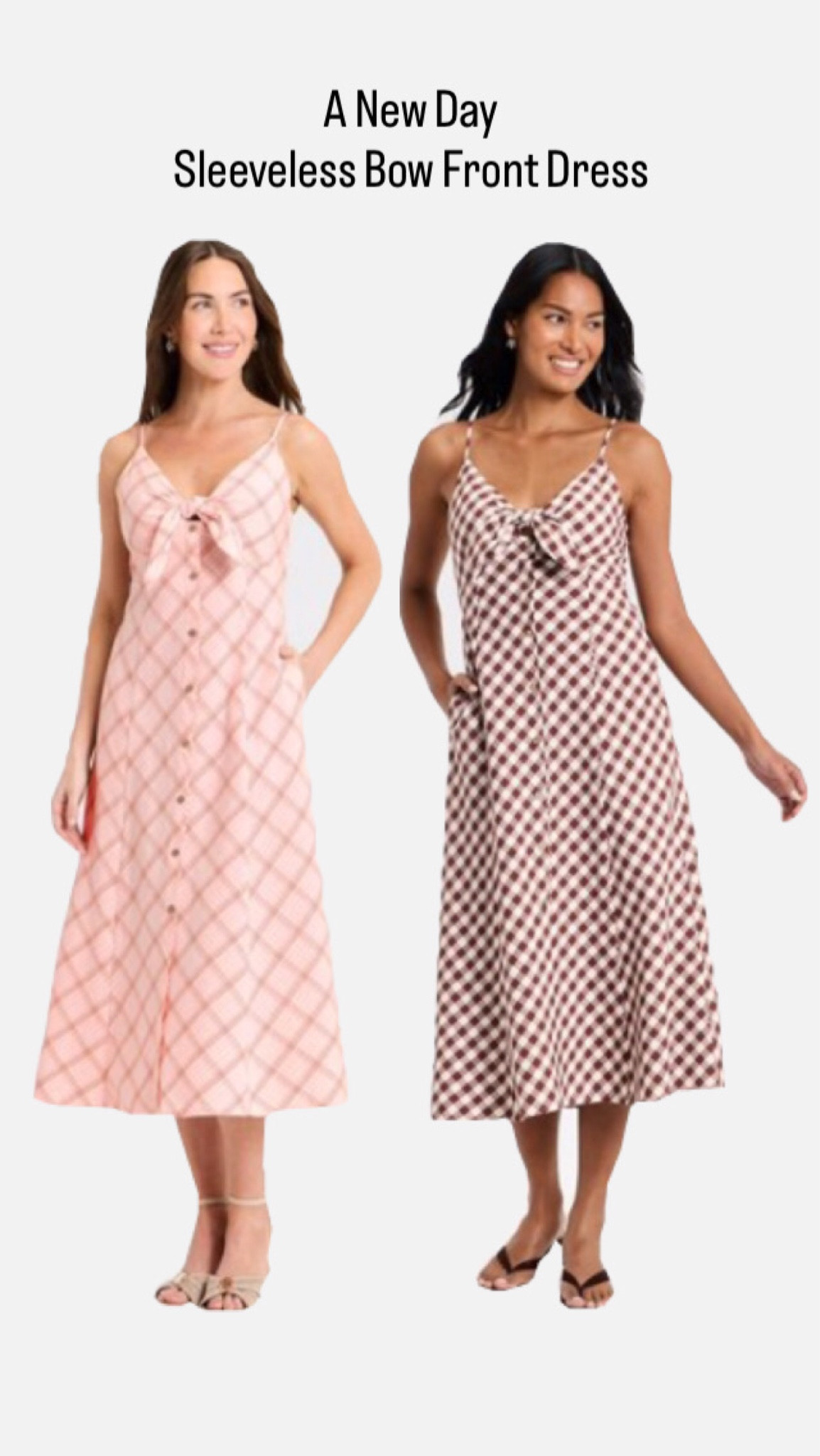 A New Day Sleeveless Bow Front Dress