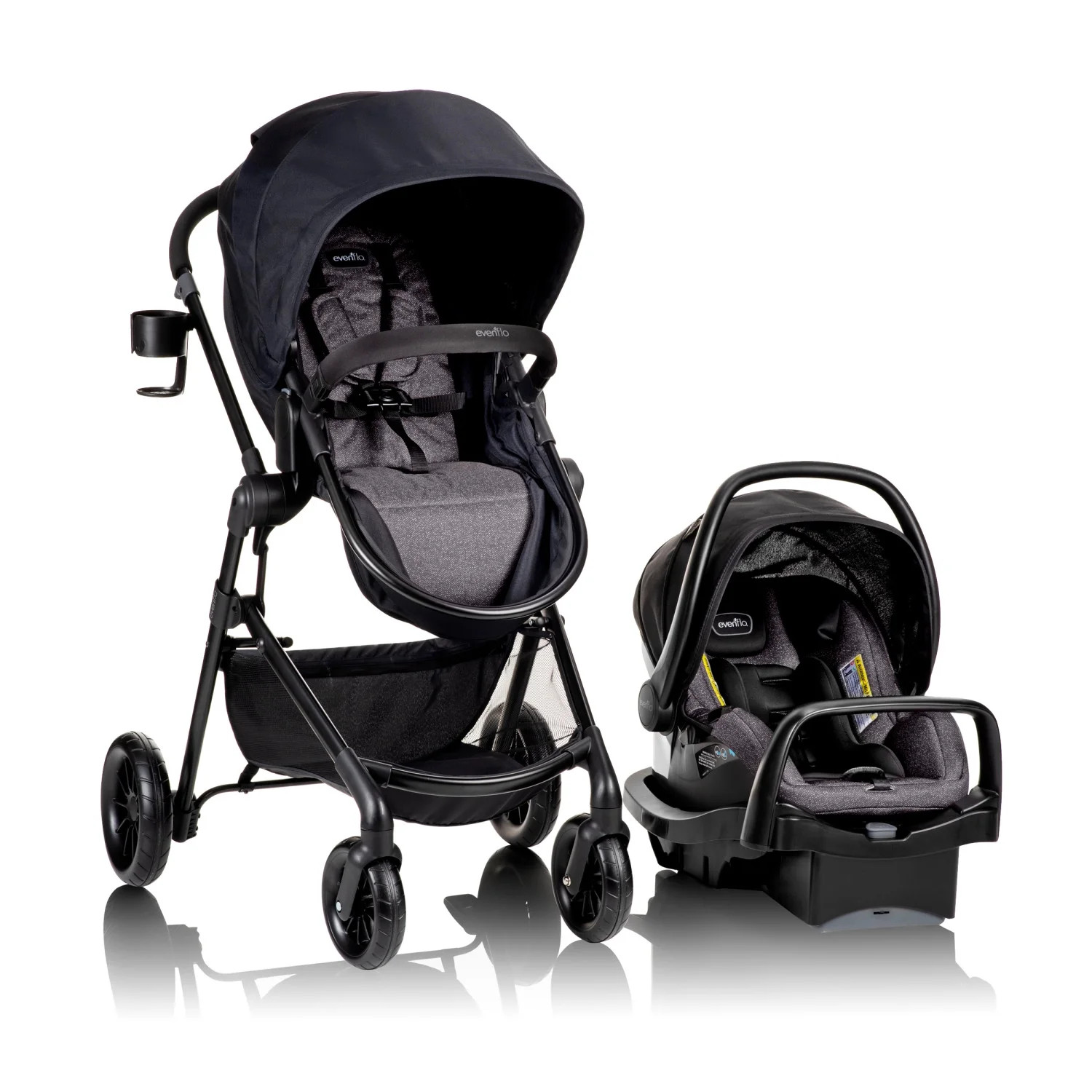 Evenflo Pivot Modular Travel System with SafeMax Rear-Facing Infant Car Seat (Casual Gray) - Walm... | Walmart (US)