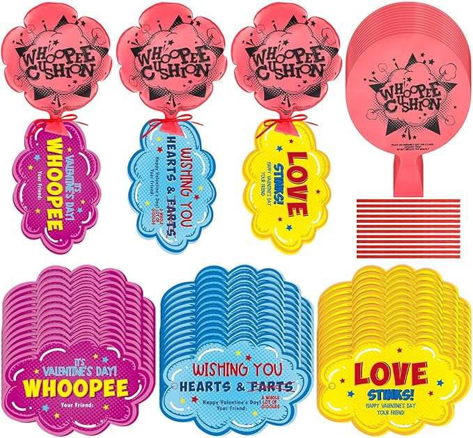 Shappy 12 Set Valentines Whoopee Cushions 6 Inch Self Inflating Mini Whoopie Cushion with Love St... | Amazon (US)