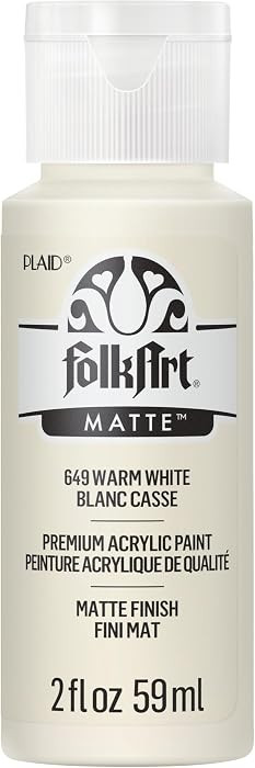 FolkArt Acrylic Paint in Assorted Colors (2 oz), 649, Warm White | Amazon (US)