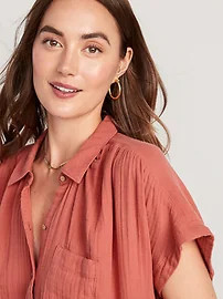 V-Neck Dolman-Sleeve Blouse for Women | Old Navy (US)