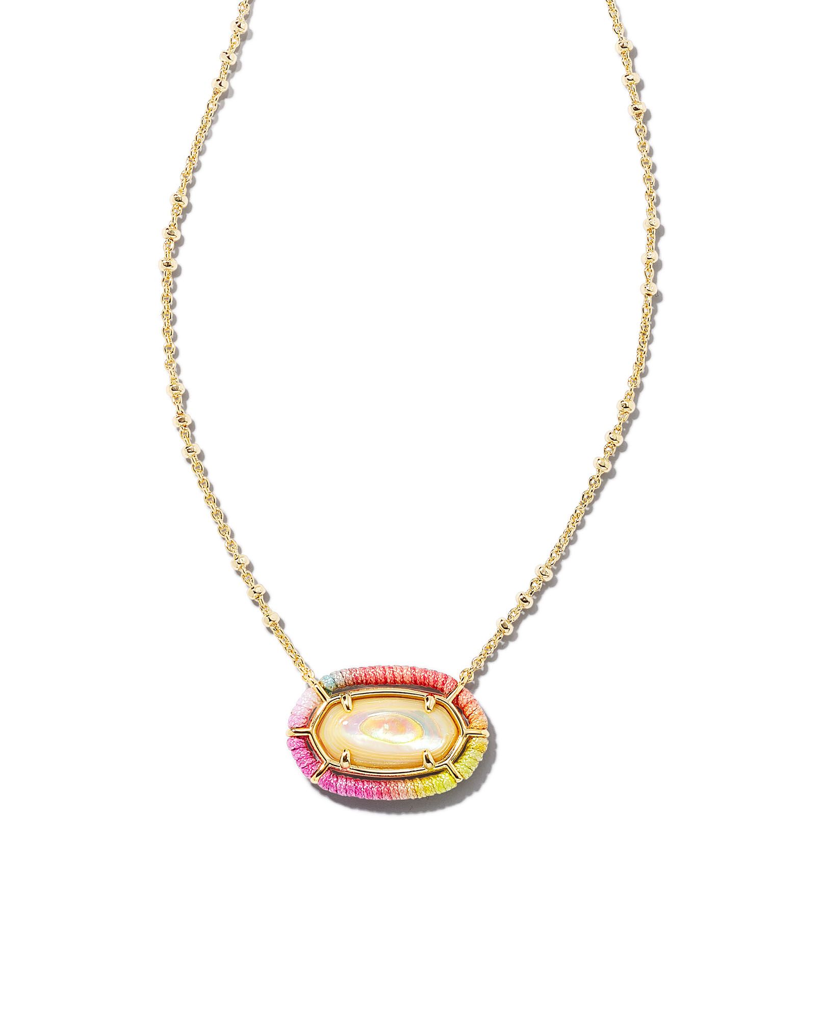 Threaded Elisa Gold Pendant Necklace in Pastel Mix | Kendra Scott