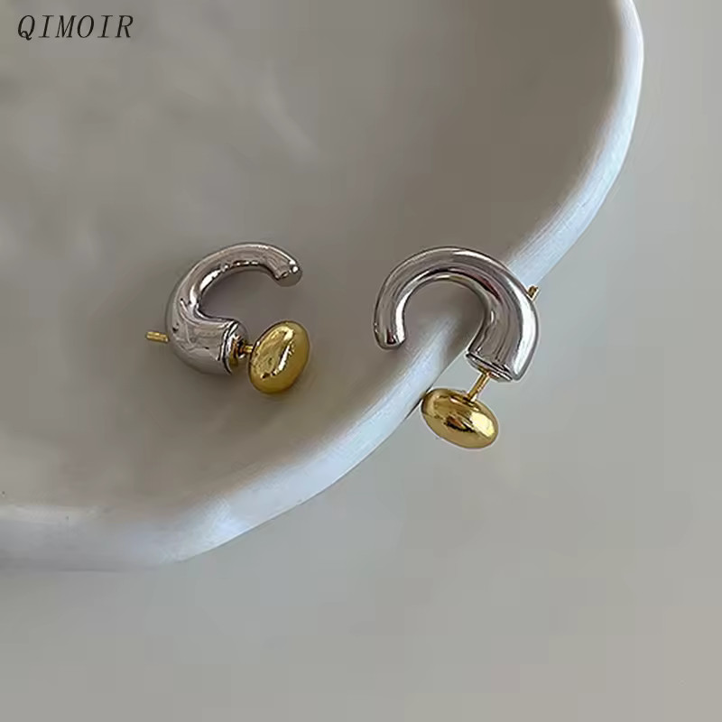 Two-tone Earrings For Women C Irregular Fancy New Styles Cute Trendy Studs Designer Fashion Jewel... | AliExpress (US)