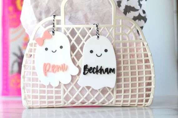 Halloween Basket tags, Ghost Tags, personalized tags | Etsy (US)