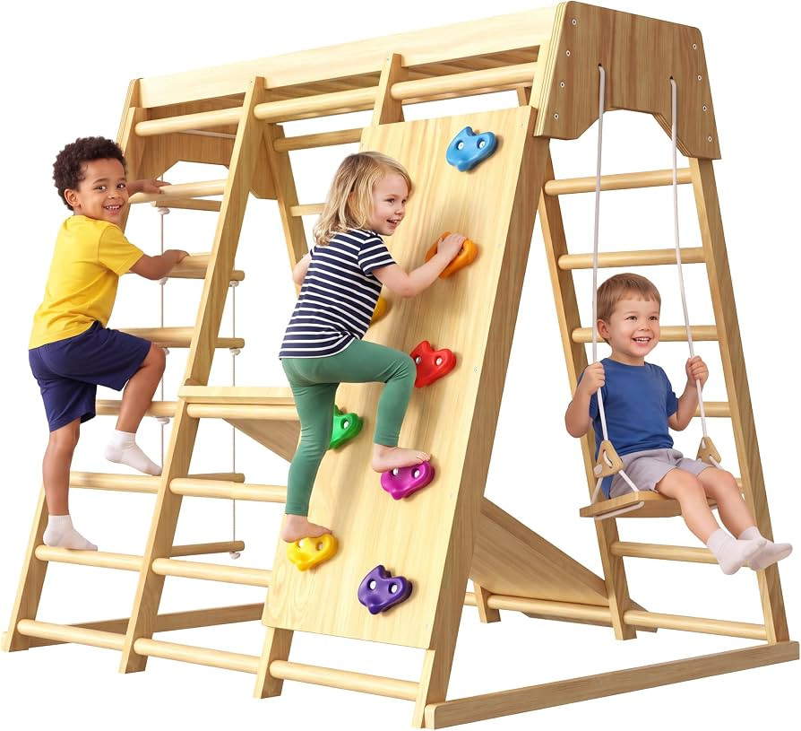 Avenlur Magnolia 7-in-1 Indoor Jungle Gym for Kids, Large, Natural | Amazon (US)