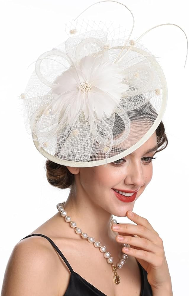 Fascinators Hat Tea Party Vintage Feather Fascinator with a Headband and a Clip for Girls and Wom... | Amazon (US)
