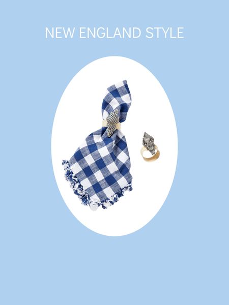 Love these adorable New England style shell napkin rings and gingham napkins

#LTKfindsunder50 #LTKsalealert #LTKhome