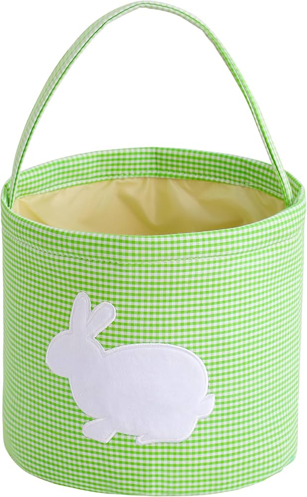 Bunny Easter Basket, Classic Gingham Easter Bucket Bag for Easter Egg Hunts Party Favor Decoratio... | Amazon (US)