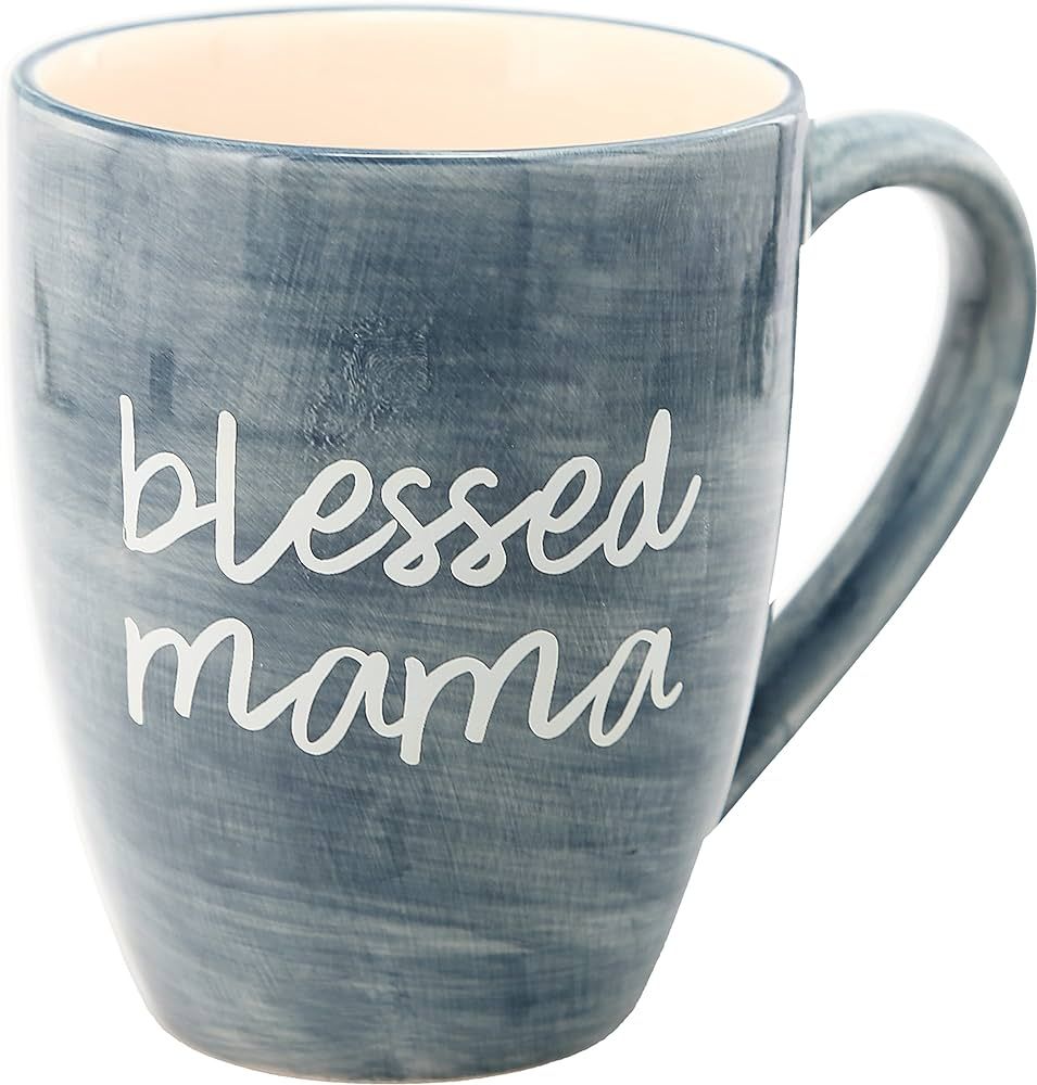 Mom Life Blessed Mama Navy Blue Large 20 oz Ceramic Coffee Mug Tea Cup, Blue | Amazon (US)