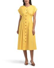 Button Down Cinched Waist Midi Dress | TJ Maxx