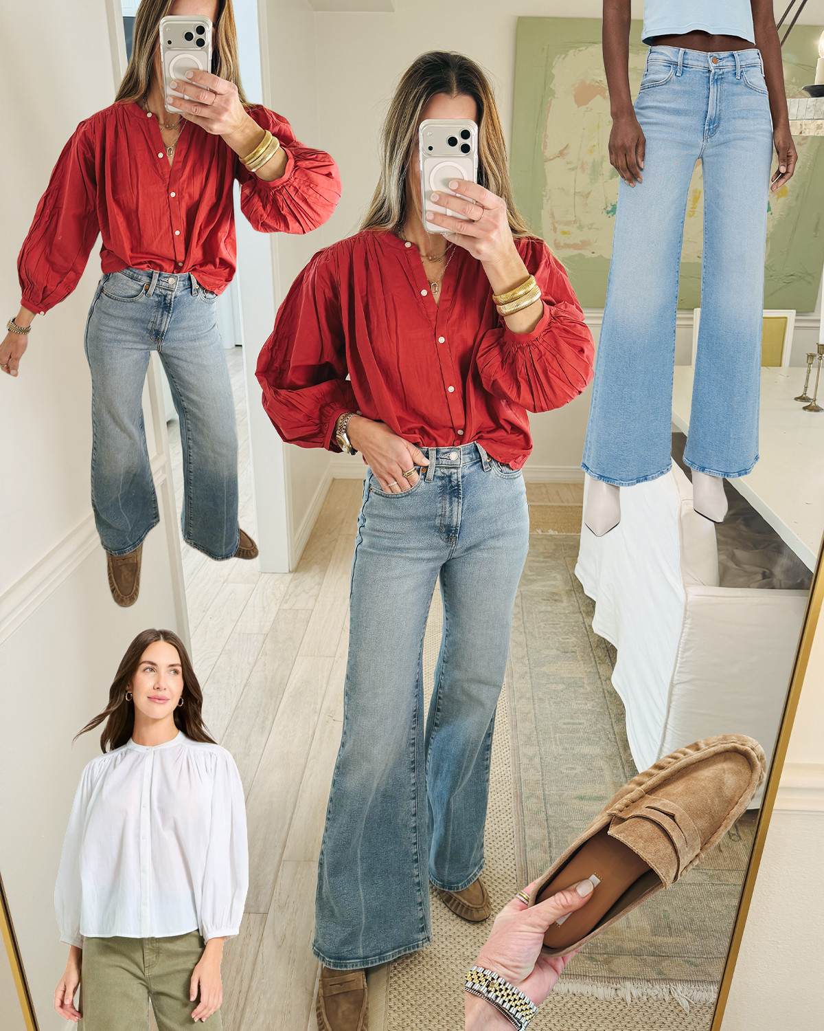 the mother denim look for less jeans from target and this top looks like madewell. top runs tts. jeans run a tad small. I'm 5'6" and can wear jeans with flats. they do come in some length options. these shoes aren't target but are also a look for less find!! 

 #LTKootd #LTKmomlife #LTKFindsUnder50