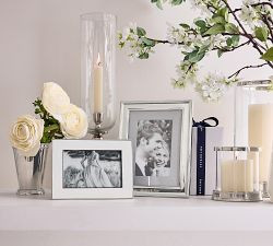 Personalized Silver-Plated Grosgrain Ribbon Mat Frames | Pottery Barn (US)