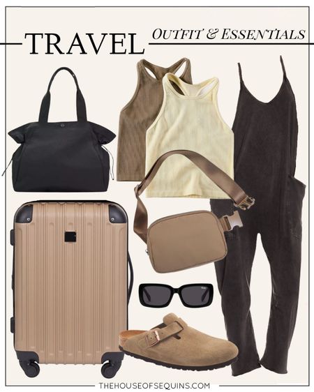 Shop my latest travel outfit! Travel essentials, travel look, airplane outfit. Luggage carry-on bag, Birkenstock Boston & Free People onesie 



#LTKstyletip #LTKtravel #LTKfit