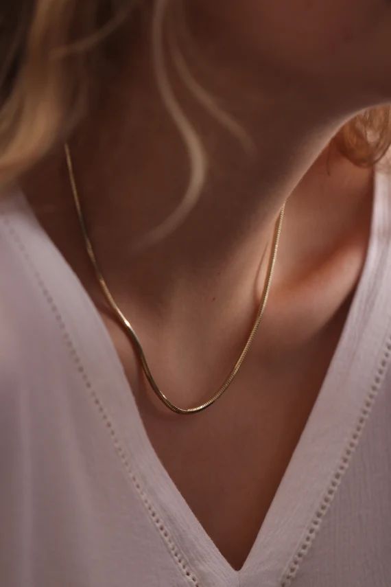 14k Gold Snake Necklace / Handmade Gold Snake Necklace / Gold | Etsy | Etsy (US)