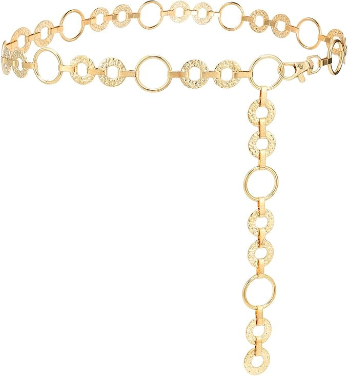 YooAi Waist Chian Belts for Women Metal Body Chain Belt for Jeans Dress | Amazon (US)