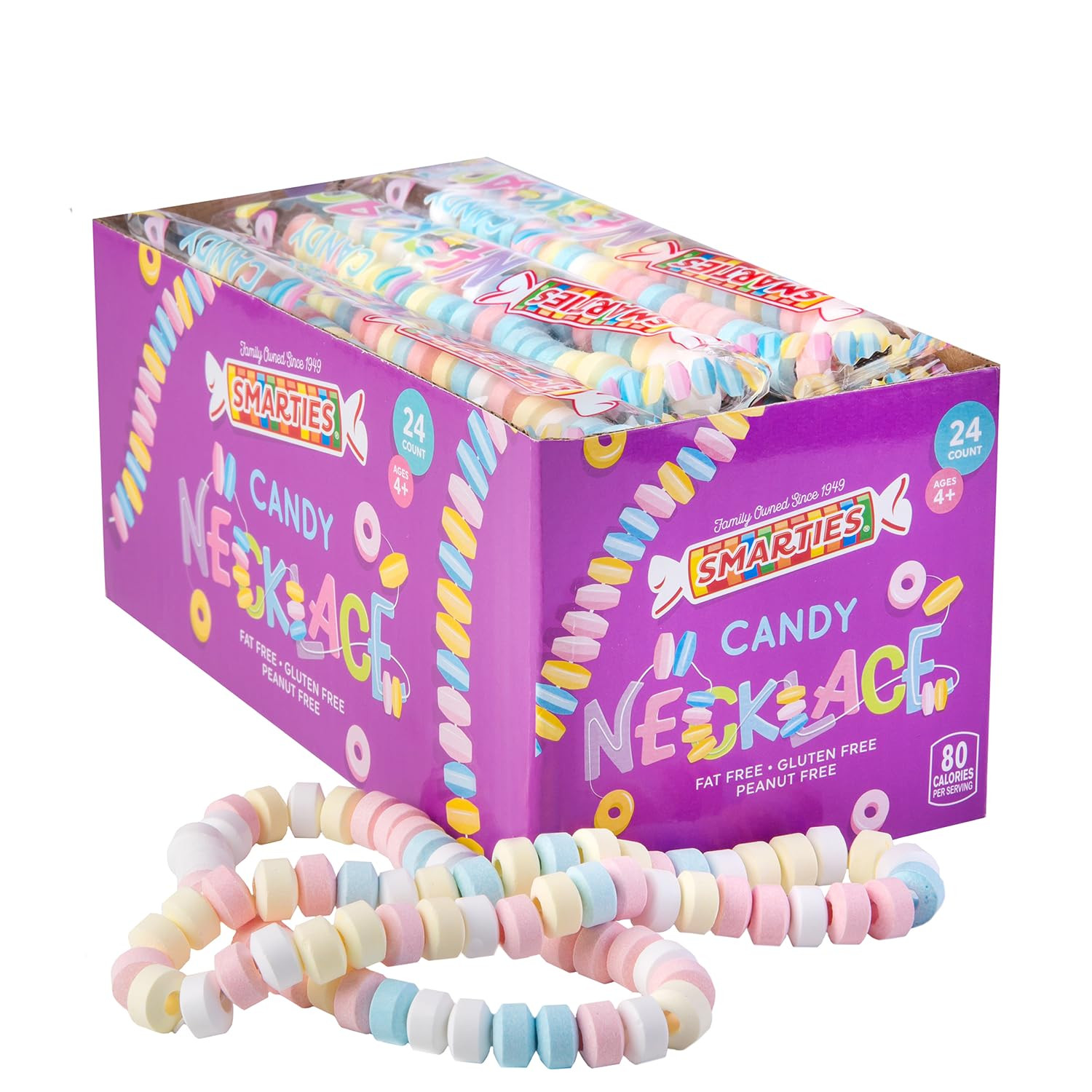 Smarties Candy Necklace - Bulk Candy Individually Wrapped - Gluten Free & Vegan, Fruit Flavored, ... | Amazon (US)