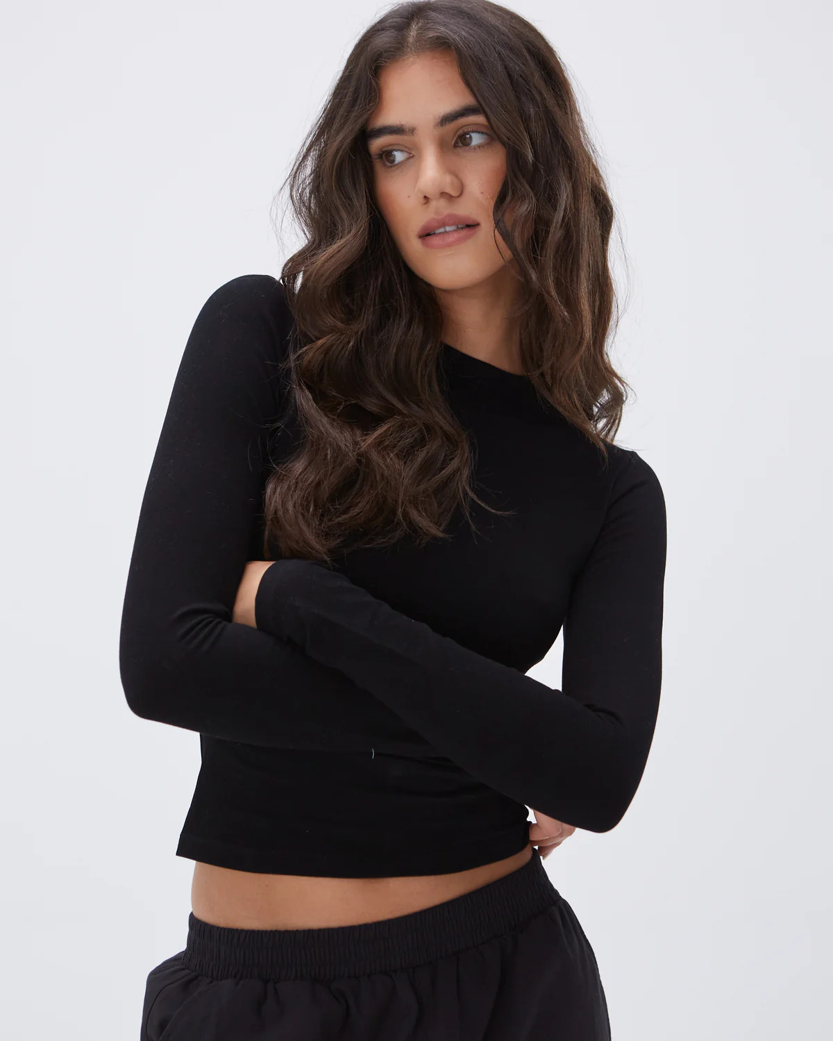 Long Sleeve Top - Black | Adanola UK