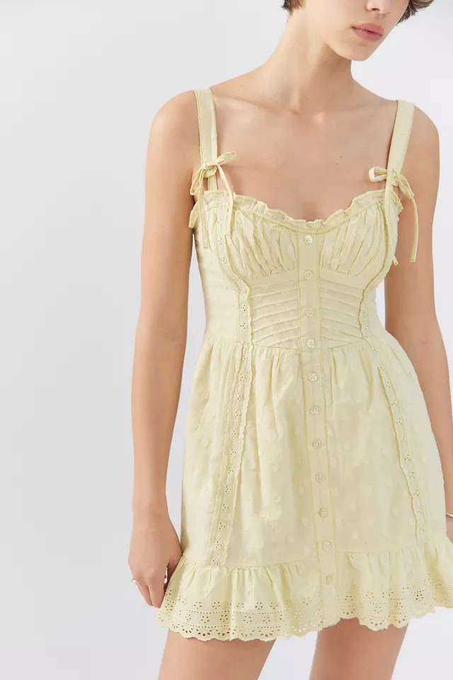 UO Gretchen Lace Trim Mini Dress | Urban Outfitters (US and RoW)