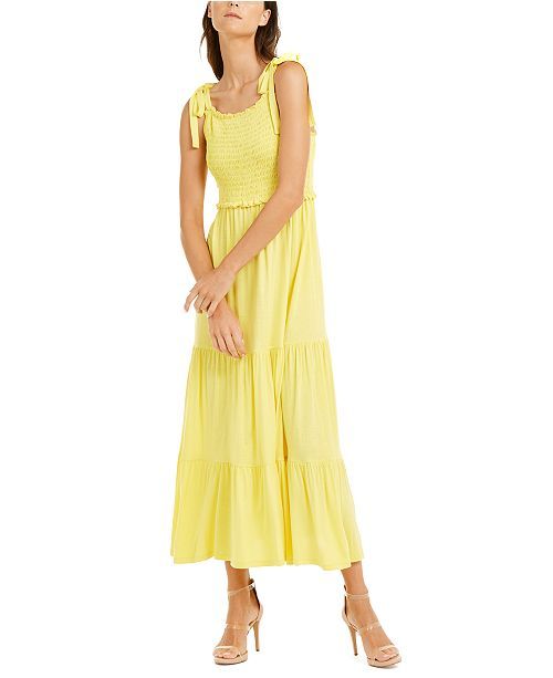 INC Smocked-Bodice Peplum Midi Dress, Created For Macy's | Macys (US)