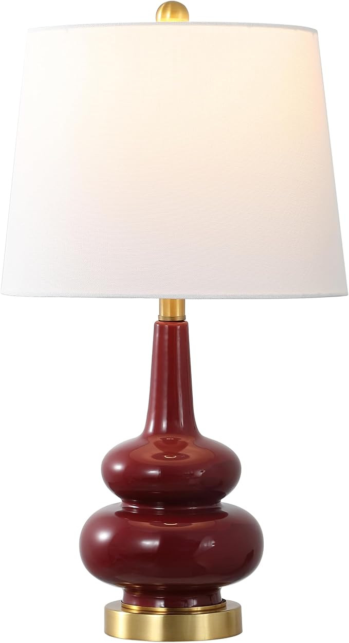 SAFAVIEH Lighting Collection Evie 23-inch Cranberry Ceramic Table Lamp (LED Bulb Included) | Amazon (US)