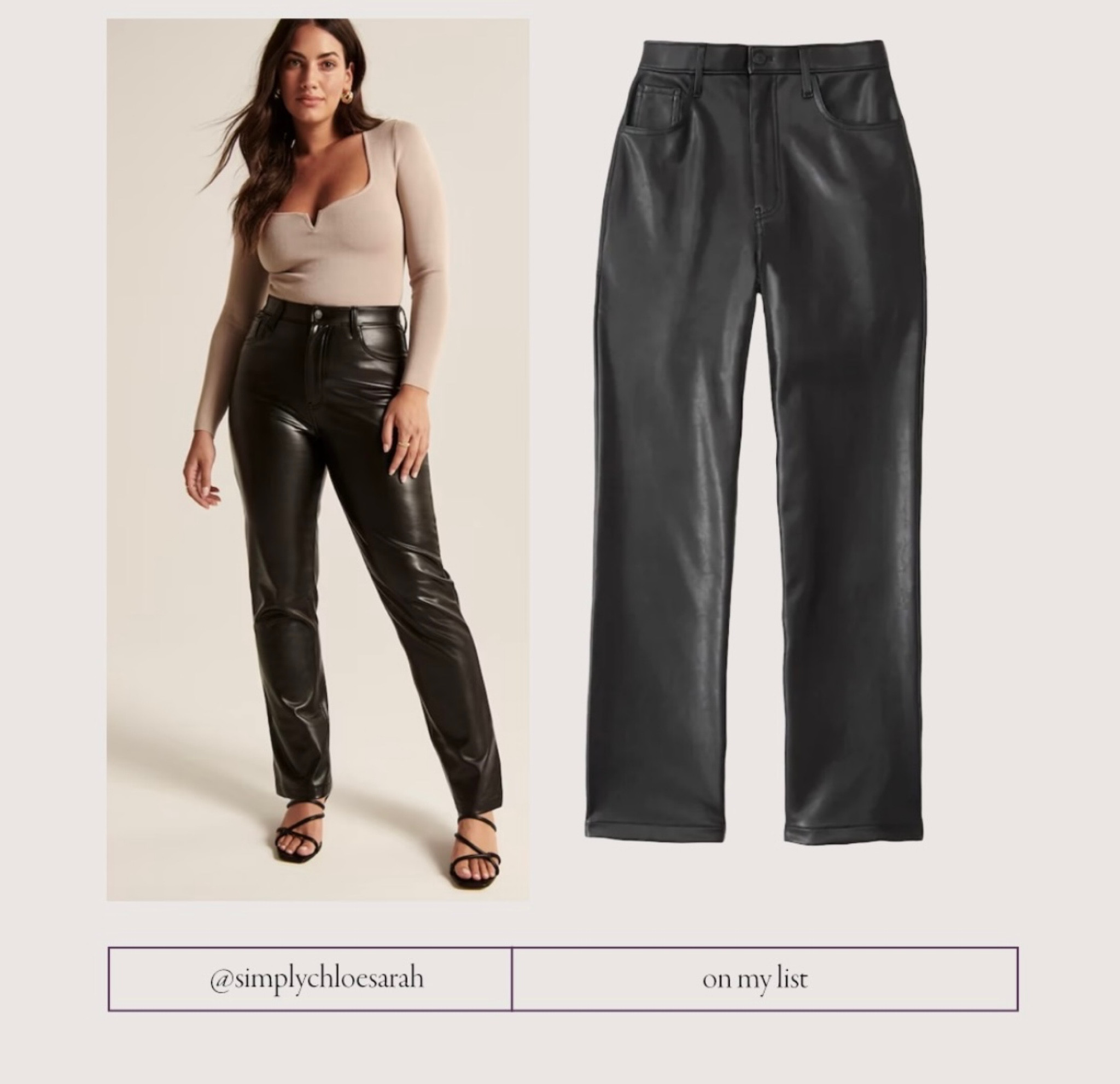 These Abercrombie faux leather jeans are so trendy. Perfect for an office outfit or a going out look. You can make these black leather pants more casual with a cool pair of sneakers or dress them up with a pair of heels. 🖤

#LTKworkwear #LTKFind #LTKcurves