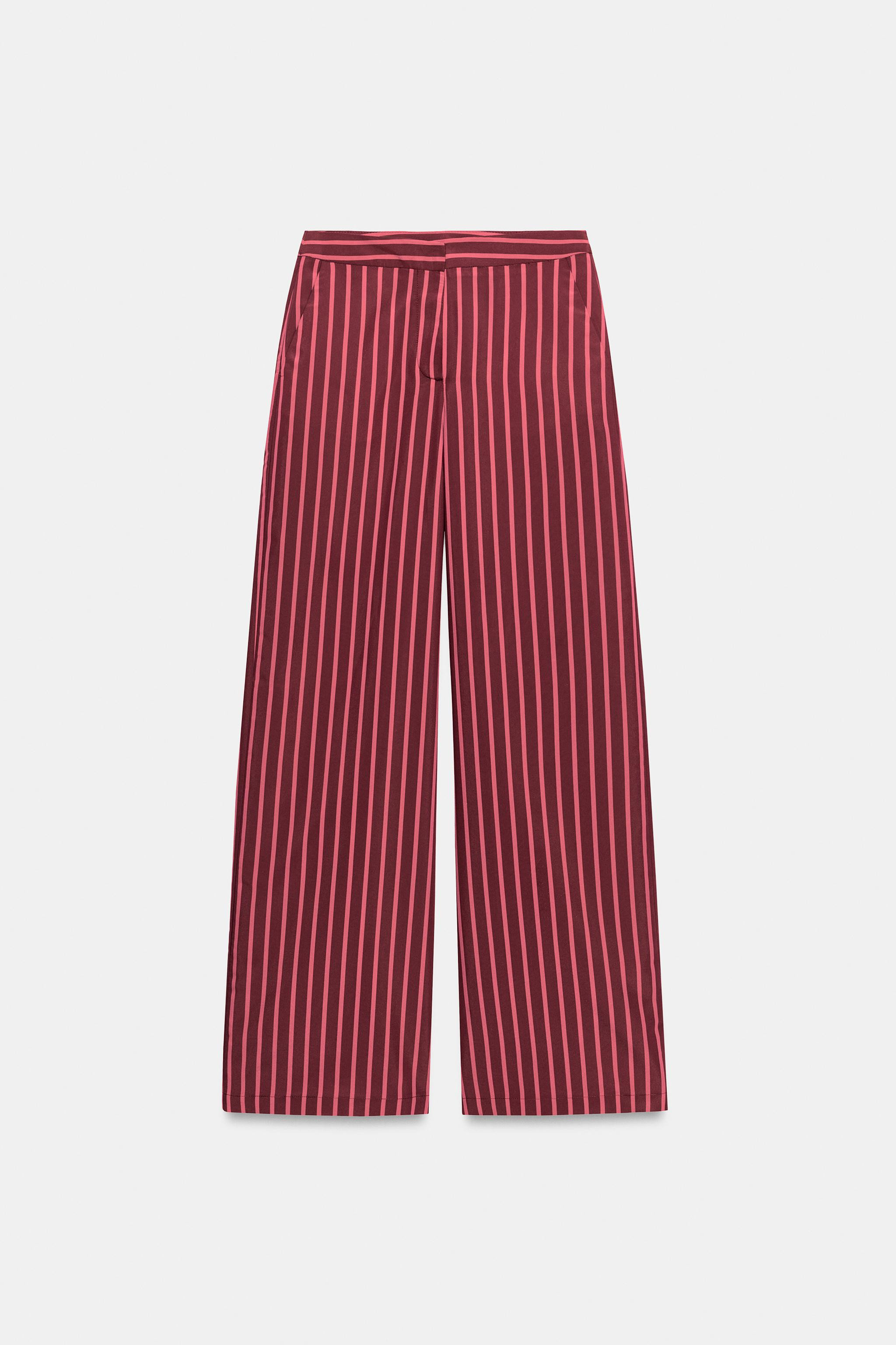 STRIPED WIDE-LEG TROUSERS | Zara US